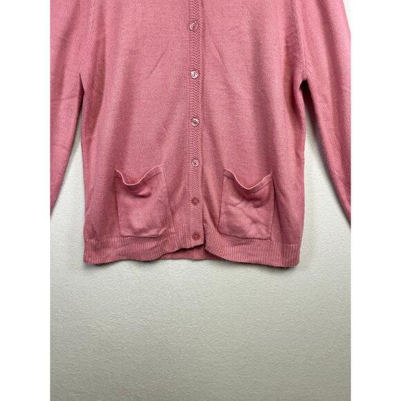 Vintage Jenny Pink Caridigan button down sweater with pockets size 1X - Picture 2 of 7
